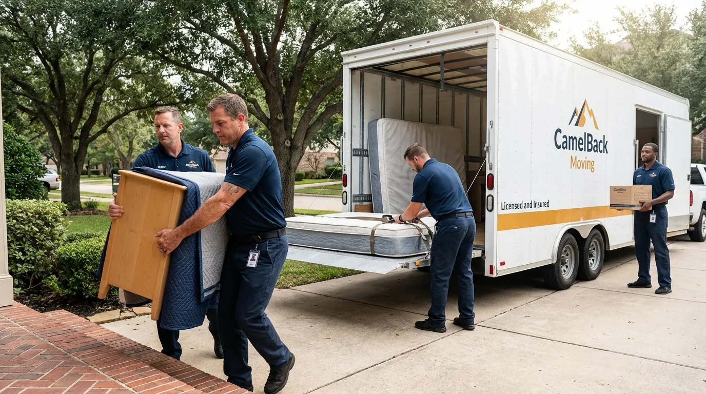 Crew loading residential truck for cross-state move from Tavernier, FL