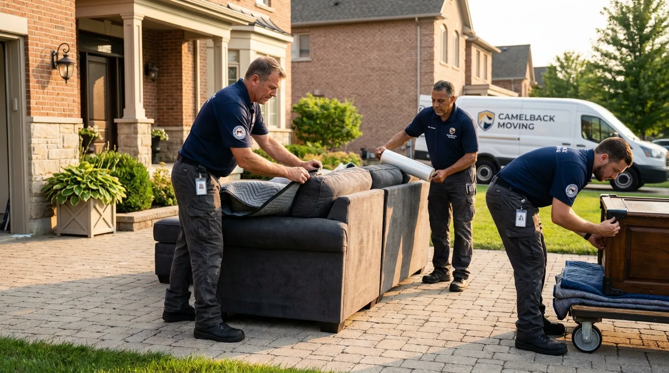 Large estate moving crew wrapping furniture in Tavernier, FL
